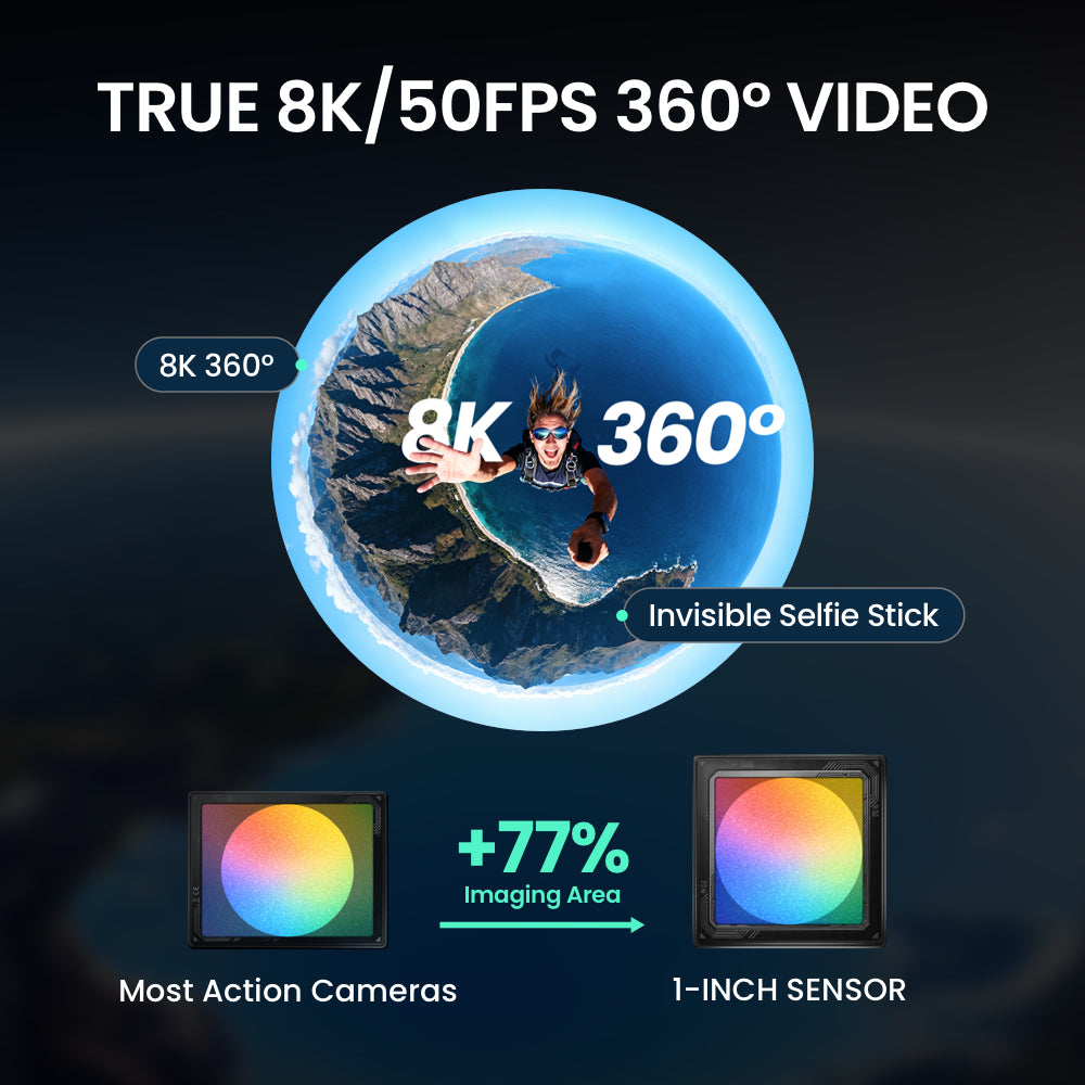 Xtra 360 8K 360 Camera | 100MP Photos, 105GB Storage