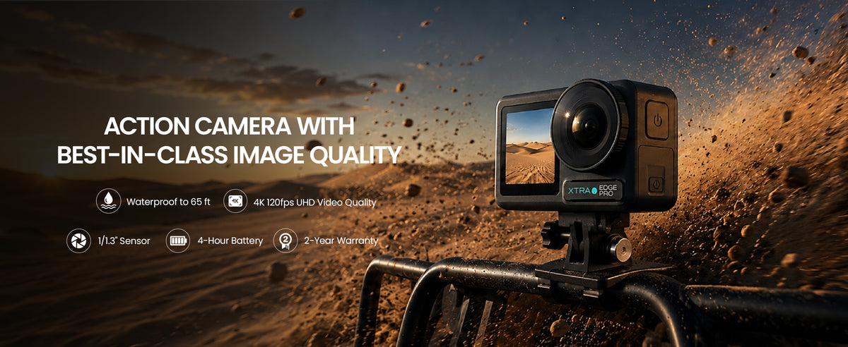 Xtra Edge Pro: 4K Action Camera With 1/1.3" Sensor & Night View
